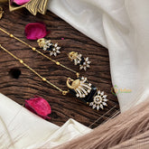 Stylish Green AD Stone Peacock Pendant Chain-G14506